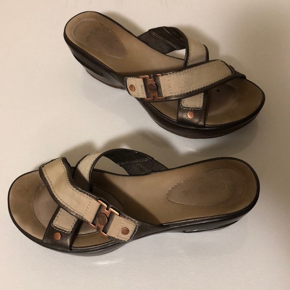 Cole Haan | Shoes | Cole Haan Nike Air Womens Brown Metallic Sandals ...